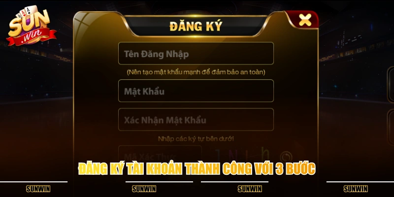 Đăng ký tài khoản thành công với 3 bước