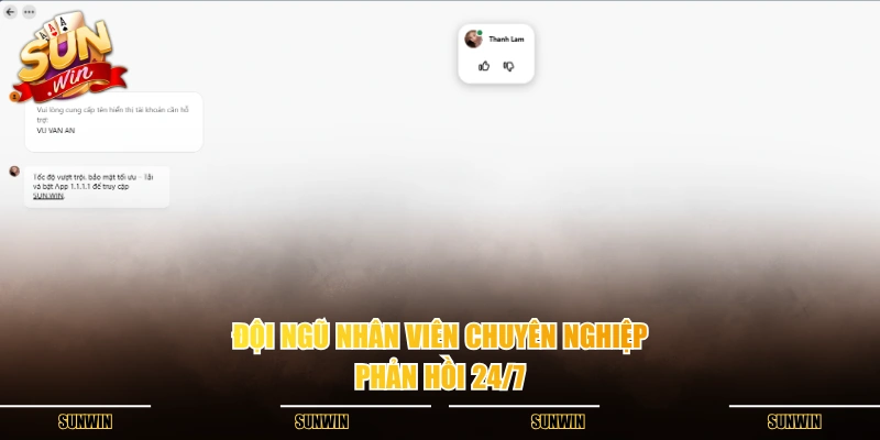 Đội ngũ nhân viên chuyên nghiệp, phản hồi 24/7 