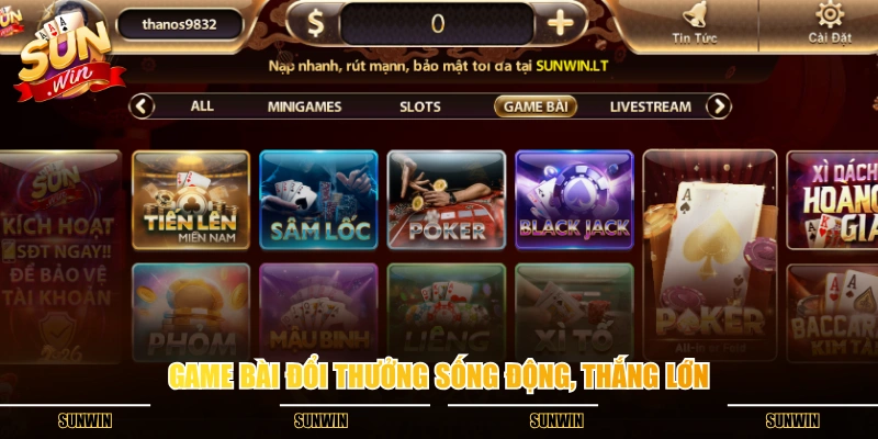 Game bài đổi thưởng sống động, thắng lớn