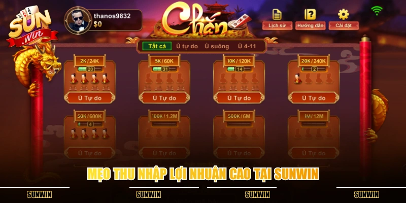 Mẹo thu nhập lợi nhuận cao tại SUNWIN Mẹo thu nhập lợi nhuận cao tại SUNWIN