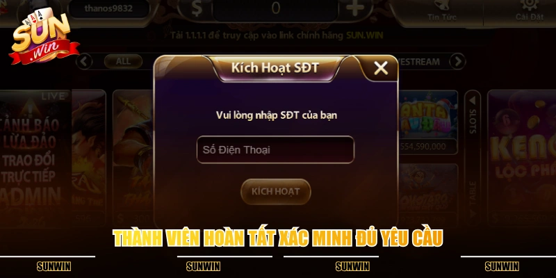 Thành viên hoàn tất xác minh đủ yêu cầu Thành viên hoàn tất xác minh đủ yêu cầu